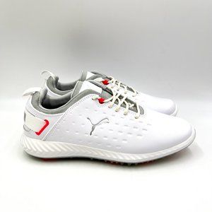 NEW Puma Womens Ignite Blaze Pro White‎ Gray Leather Golf Sneakers Shoes 6